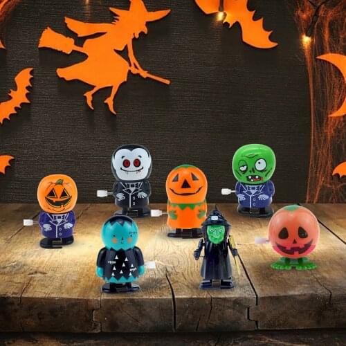 Halloween Clockwork Gift Wind Up Ghost Pumpkin Bounce Toy Educational Toys Halloween Home Decoration House Prop Home Decor Декор