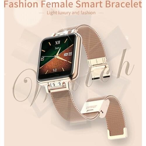 Stylish Women Smart Watch 1.22 Inch Square Screen Smartwatch For Girls Heart Rate Blood Pressure Sleep Monitor For Android IOS