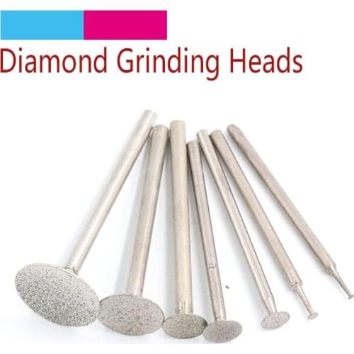 10pcs 2.35/3mm Shank Electroplated Diamond Grinding Head Burrs Drill Bit Set for Dremel Rotary Tool Grinding Accessories KTBP