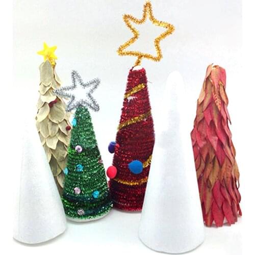 New 10Pcs 15cm DIY Creative Christmas Tree Cone Shape Polystyrene Styrofoam Foam for Modeling Craft DIY Painting Drawing