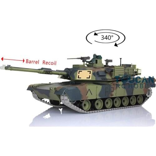 2.4G Heng Long 1/16 7.0 Upgraded Metal M1A2 Abrams RC Tank Toys 3918 Barrel Recoil TH17813-SMT4