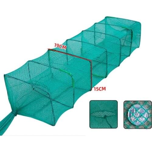 2pcs 1.2m 7 Sections 4 Entrance Network Fishing Fish Trap Net China Pesca Potes Herramientas Turtle Crab Cage Shrimp