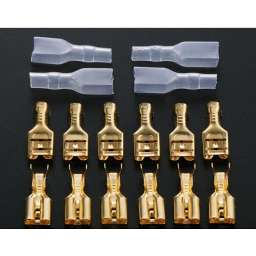 50pcs 2.8/4.8/6.3mm Cable Female Spade Insulated Wire Butt Connector Crimp Terminal Electrical Wire Connector 14-22AWG