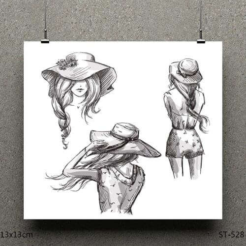 AZSG Beautiful Girl Clear Stamps/Seals For DIY Scrapbooking/Card Making/Album Decorative Silicone Stamp Crafts