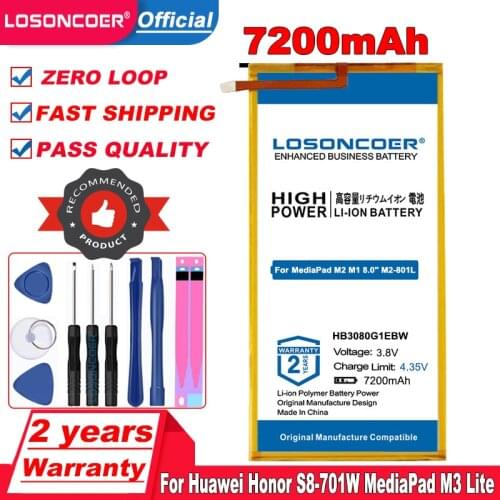 HB3080G1EBC HB3080G1EBW S8 Battery For Huawei Honor S8-701W MediaPad M3 Lite M2 M1 8.0" M2-801L M2-801W M2-802L M2-803L S8 701u