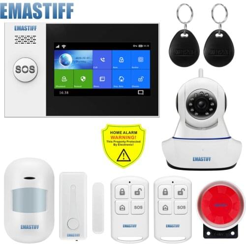 Wireless wire Home WIFI GSM Burglar Home Security With Motion Detector Sensor Burglar Alarm System APP Control