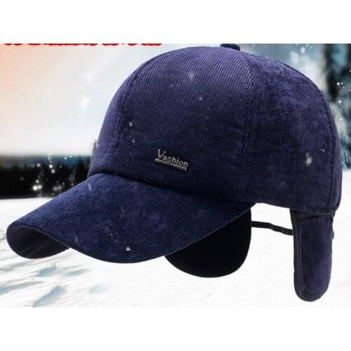 GBCNYIER Autumn and winter unisex baseball cap ear protection hide style corduroy thick hat outdoor sunscreen casual