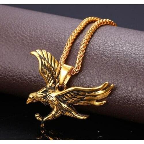 Cool Eagle Necklace Mens High Quality Metal Classic Sky Eagle King Pendant Necklace Jewelry