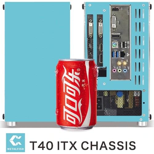 METALFISH T40 A4 Mini-ITX case gaming computer white chassis Mini PC computer transpare case USB3.0 Pink/blue small SFX chassis