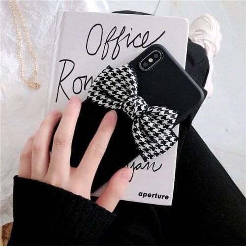 Black Cover Case For Samsung Galaxy Note 20 Plus Note 10 Lite 9 8 5 Lattice Bowknot Cases For Samsung M51 M41 M31S M21 M11 M30S