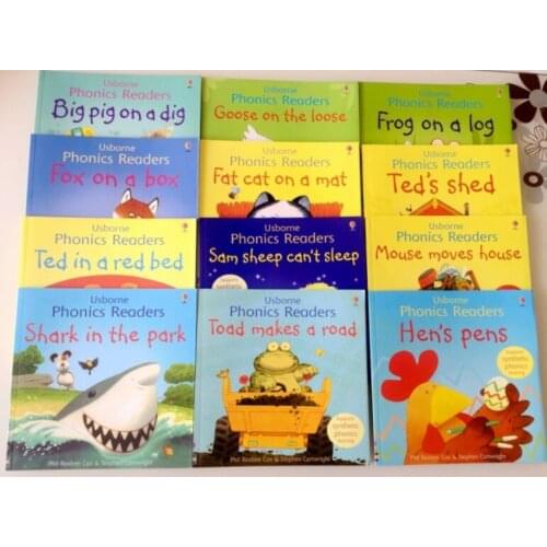 3-6 year 12 book/set Childrens English story book Usborne Phonics Readers English picture books Children reader early education