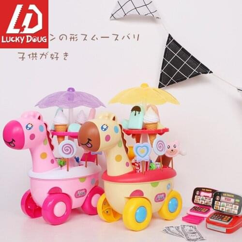 Kids kitchen Foods Toy Play Set Doll House Candy Car Ice Cream Cake DIY Educational Toys for Girls