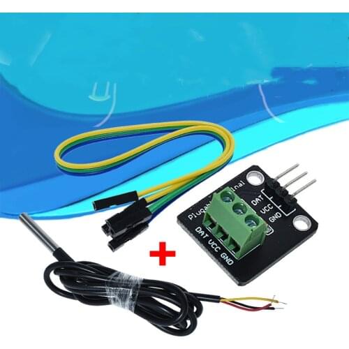 DS18B20 Temperature Sensor Module Kit Waterproof 100CM Digital Sensor Cable Stainless Steel Probe Terminal Adapter For Arduino