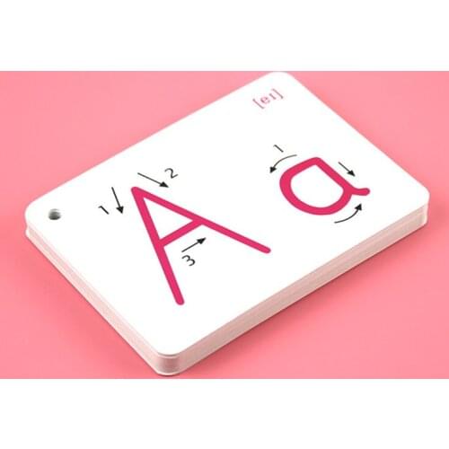 26 Letter English Flash Card Handwritten Montessori Early Development Learning Educational Toy For Children Kid Gift With Buckle