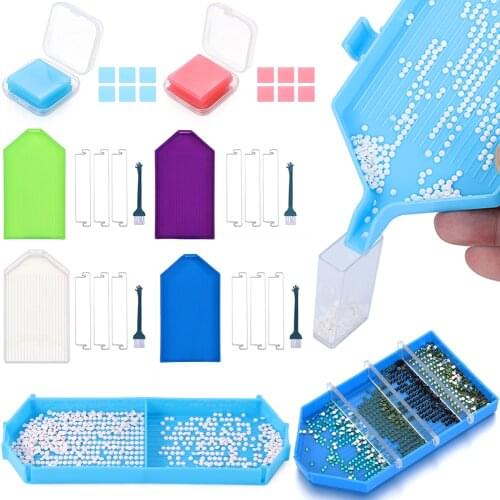 5D Diamond Painting Tool Large Capacity Square Plastic Tray Big Kits Bead Embroidery DIY Crafts Diamond Embroidery Accessories