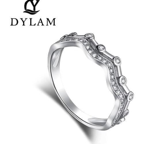 DYLAM Ladies Diamond Ring 925 Sterling Silver 5A Zircon Fashion Classic Style Noble Diamond Ring For women Jewelry