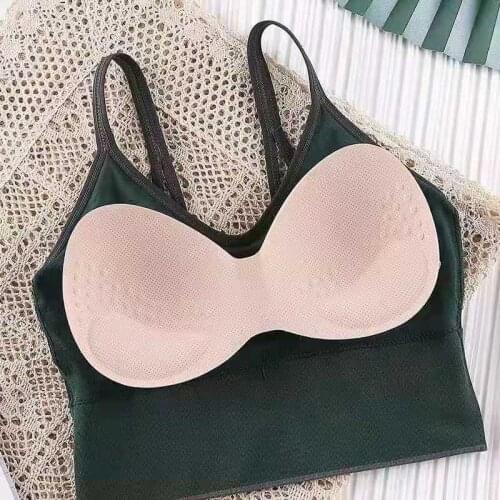 Beautiful Bra Without Underwear Sexy Crop Top Elegant Woman Sports Invisible Camisole Tank With Thin Straps T-Shirts For Girls