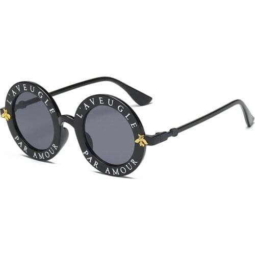 Retro Small Round Sunglasses Ladies Retro Brand Sunglasses Black Metallic Sunglasses