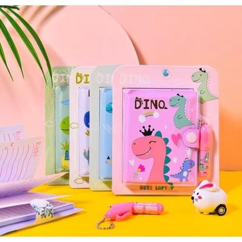 12 pcs/lot Mini Dinosaur Notebook Set With Ballpoint pen Cute Portable Note Book Diary Planner Stationery gift School Supplies