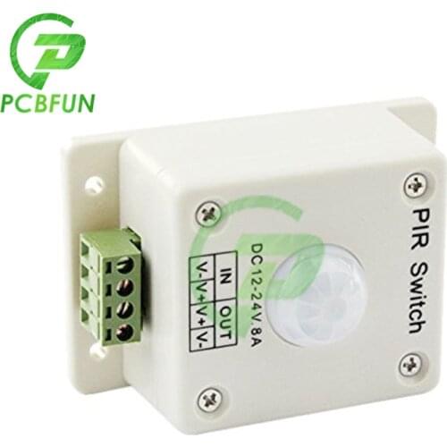 Mini Closet PIR Sensor Detector Smart Switch 12V-24V 8A LED PIR Infrared Motion Sensor Detection Automatic Sensor Light Switch