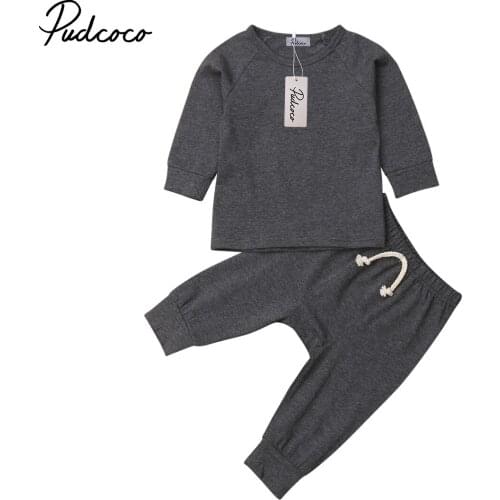 Pudcoco Baby Boy Girl soft cotton Pajamas Clothes Set Sleepwear Nightwear Outfit for Newborn Infant Children Cloth Kid Clothing