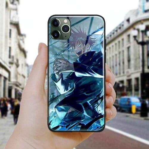 Jujutsu kaisen anime aesthetic Soft Silicone Glass Phone Case Cover Shell For iPhone SE 6 6s 7 8 Plus X XR XS 11 12 Mini Pro Max