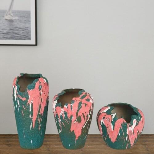 Tabletop Decorative Hollow Green Red Flower Vase Garden Succulent Plants