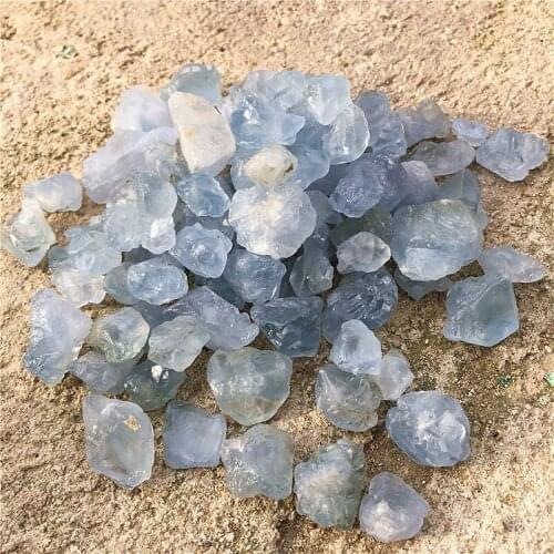 Wholesale natural quartz light blue celestite crystal crushed stone for repair decoration