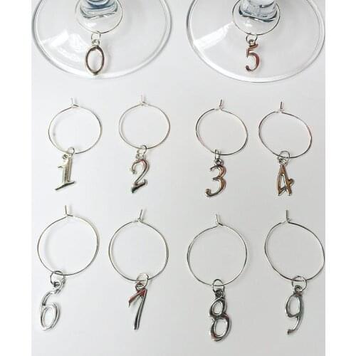 Arabic number Wine charms New Fashion Design 10PCS Wine Glass Charms Rings Marker Christmas Party Bar Table Decorations
