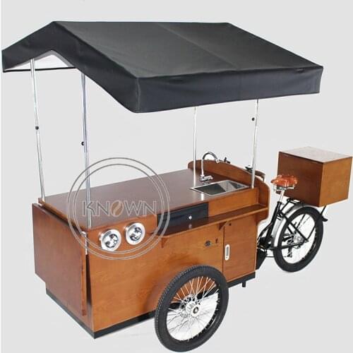 Popular outdoor coffee drink mini bicycle food cart trailer