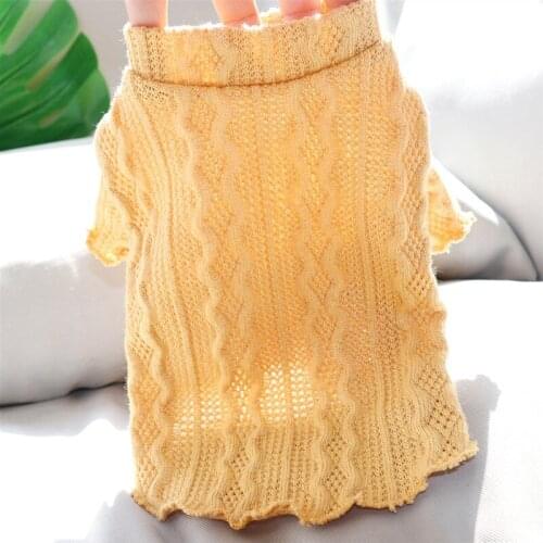 Pink Yellow Blue Green Dog Clothes Warm 6 Colors Pet Bottoming Sweater T-shirt Matching Jacket Sweater For Small Dogs Yorkshire