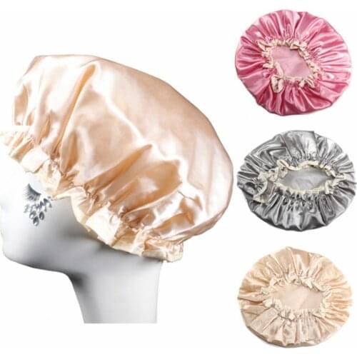 Shower Cap Elastic Bath Hat Reusable Waterproof Bathroom Products Thick Women Shower Caps Bathing Hair Cover