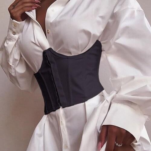 Ultra Super Wide Belt With Bone Elastic Corset Belt Winer Autumn Clothes Tops Female Tank Top Slim Wist Corset Tops