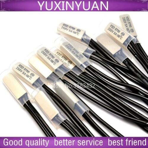 Temperature control switch KSD9700 100 degrees normally closed thermal protector/temperature controller 5 a/250 v 10pcs/lot