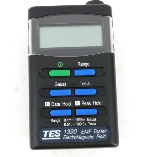 TES-1390 EMF Tester ElectroMagnetic Field Tester,Display Micro Tesla&Milli Gauss in the Same Tester,Data Hold,Peak Hold Function