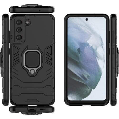 For Samsung Galaxy S21 FE Capa Armor Shockproof Protection Bumper Phone Case For Samsung S21 Ultra Magnetic Holder Back Cover
