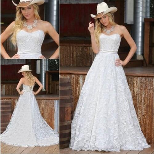 Custom Vintage 2018 Sweetheart Lace Long Formal Sleeveless A-line Sweep Train Zipper Elegant Bridal gown bridesmaid dresses