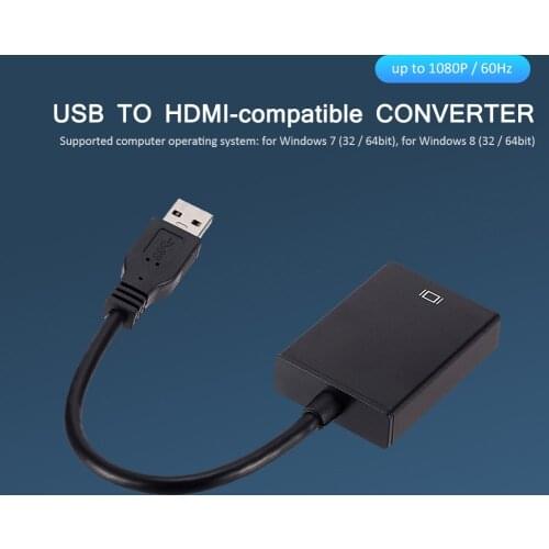 5.0Gbps External Video Card Multi Monitor Adapter USB 3.0 to HDMI-compatible Converter External Graphics Card for Windows 8 7