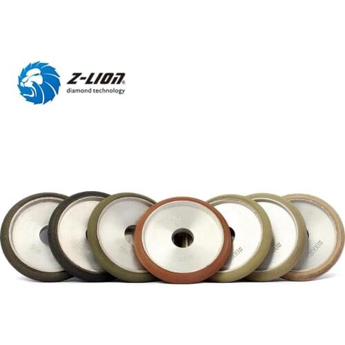 Z-LION 7pcs/Set 4" Diamond Fluting Wheels Resin Wet Polishing For Granite Marble Stone Grooving & Grinding Size R7 Grit 50-3000