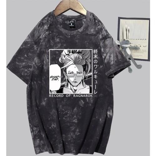 Record of Ragnarok Anime T-shirt 2021 Novelty Tie-dye Shirt 90S Summer Tops Ulzzang Tees Unisex