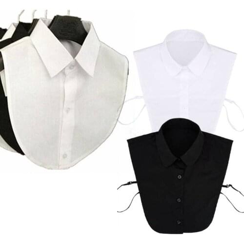 Women Cotton Lace False Collar Top Blouse Vintage Detachable Solid Shirt Collars Women Clothes Accessories