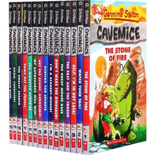 15 Books Geronimo Stilton Cavemice Picture Book Children Reading Book Young-adult Novel English Comic Story For Age 5-12