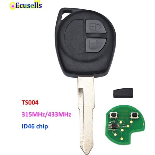 2 Buttons 315MHZ/433Mhz Remote Key for Suzuki SX4 Swift with ID46 Chip HU133 Uncut Blade KBRTS004