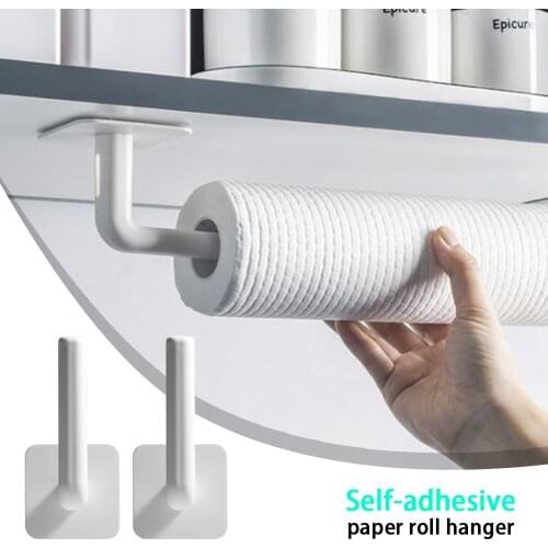 2pcs toilet paper holder stand Tissue Rack Wall-Mounted Multifunctional punch-free storage rack Kitchen bathroom Shelf organizer