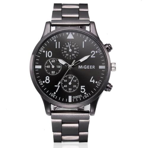 2020 Migeer Watches Men Sports Black Steel Watches Male Quartz Clock Wholesale Price Dropshipping Relogio Masculino Reloj Hombre