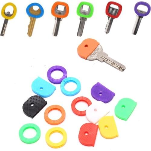 24/32pcs Random Fashion Hollow Multi Color Rubber Soft Key Locks Keys Cap Key Covers Topper Keyring
