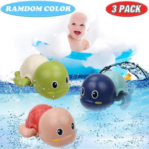 3pcs Baby Bath Turtle Toy, Wind-Up Toys Floating Swimming Turtles, Bathtub Turtle Water Toy for Baby Toddler Kids toy