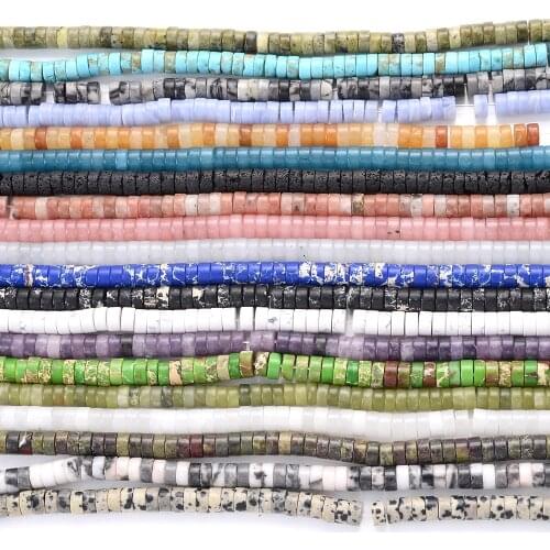 3x6mm Natural Stone Beads Wafer Agates Aventurine Crystal Malachite Spacer Bead for Jewelry Making DIY Bracelet Accessories 15