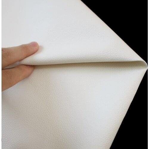 50x140cm Beige PU leather fabric small litchi pattern simulation leather for Sofa Gloves Car Seat Decorative