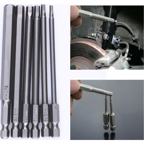 6pcs 100mm Length 1/4 Inch Hex Screwdriver Bit Set Shank Magnetic Hexagon Head H2.5 H3 H4 H5 H6 H8 Drill 1 Screwdriver